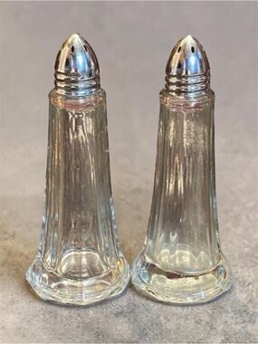 Vintage Glass Salt & Pepper Shakers